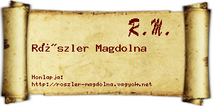 Röszler Magdolna névjegykártya